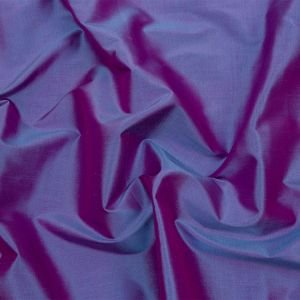 Iridescent Country Blue and Fuchsia Silk Shantung Yard