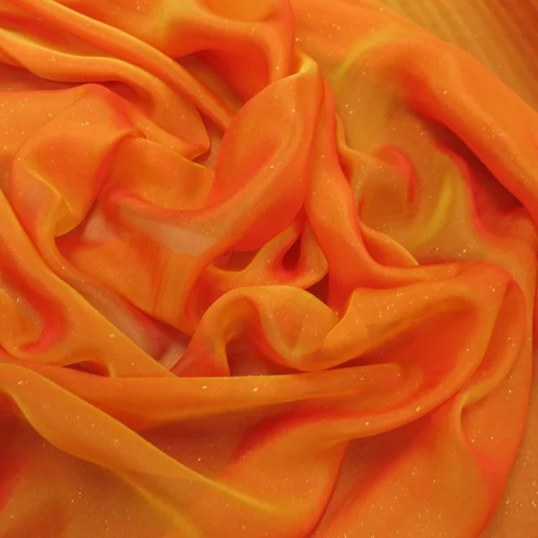Orange Iridescent Silk Chiffon